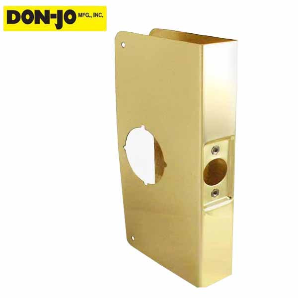 Don-Jo - Wrap Plate #2 - 2-3/8" - 1-3/4" Doors - Gold (2-PB-CW) - UHS Hardware Don-Jo - Wrap Plate #2 - 2-3/8" - 1-3/4" Doors - Gold (2-PB-CW) - UHS Hardware