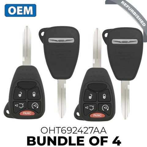 4 X 2007-2013 Chrysler Aspen Sebring 200 / 5-Button Remote Head Key Pn: 68273344Aa Oht692427Aa 4 X 2007-2013 Chrysler Aspen Sebring 200 / 5-Button Remote Head Key Pn: 68273344Aa Oht692427Aa