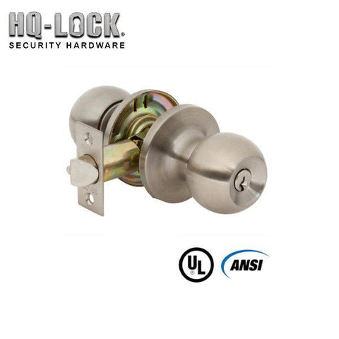 HQ LOCK 4371 - Commercial Door Knob - Grade 2 - Satin Chrome - SC4 - Entrance - UHS Hardware HQ LOCK 4371 - Commercial Door Knob - Grade 2 - Satin Chrome - SC4 - Entrance - UHS Hardware