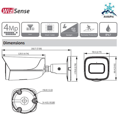 Dahua / IP Camera / 4MP Bullet / 2.8 mm Fixed Lens / WDR / IP67 / Starlight / 5 Year Warranty / DH-N43AB52 - UHS Hardware Dahua / IP Camera / 4MP Bullet / 2.8 mm Fixed Lens / WDR / IP67 / Starlight / 5 Year Warranty / DH-N43AB52 - UHS Hardware