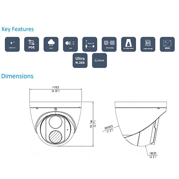 Uniview / IP Cameras / Dome / Fixed Lens / 4MP / Smart IR / WDR / UNV-3614SS-ADF28KM - UHS Hardware Uniview / IP Cameras / Dome / Fixed Lens / 4MP / Smart IR / WDR / UNV-3614SS-ADF28KM - UHS Hardware