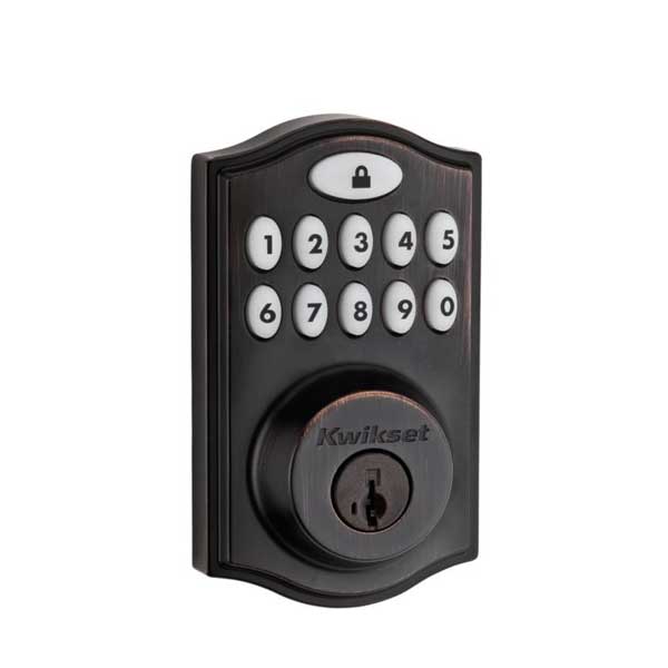 Kwikset - SmartCode 914 - Electronic Traditional Deadbolt w/ Home Connect / Zigbee / SmartKey  - US11P - Venetian Bronze - UHS Hardware Kwikset - SmartCode 914 - Electronic Traditional Deadbolt w/ Home Connect / Zigbee / SmartKey  - US11P - Venetian Bronze - UHS Hardware