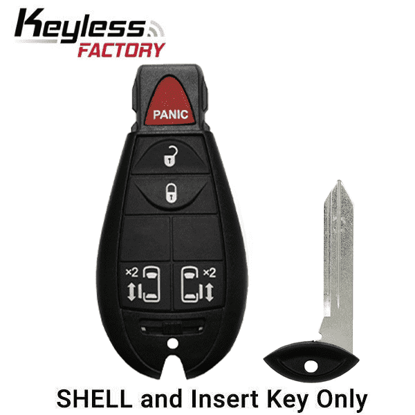 2008-2019 Chrysler Dodge Jeep VW 5-Button Fobik Key SHELL for IYZ-C01C (ORS-FBK-08) - UHS Hardware 2008-2019 Chrysler Dodge Jeep VW 5-Button Fobik Key SHELL for IYZ-C01C (ORS-FBK-08) - UHS Hardware