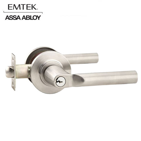 EMTEK - S901 - Trim Leverset - "C" Keyway - 2 3/8" Backset - Hanover Lever - Disc Rosette - Stainless Steel - UHS Hardware EMTEK - S901 - Trim Leverset - "C" Keyway - 2 3/8" Backset - Hanover Lever - Disc Rosette - Stainless Steel - UHS Hardware