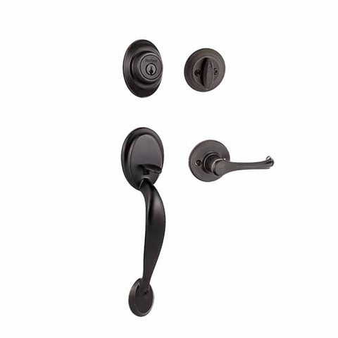 Kwikset - 687DAXDNL - 11P - SMT - Dakota Handleset with Dorian Lever - Deadbolt Keyed One Side - featuring SmartKey - Round Rose - Venetian Bronze - Keyed Entry - Grade 3 - UHS Hardware Kwikset - 687DAXDNL - 11P - SMT - Dakota Handleset with Dorian Lever - Deadbolt Keyed One Side - featuring SmartKey - Round Rose - Venetian Bronze - Keyed Entry - Grade 3 - UHS Hardware