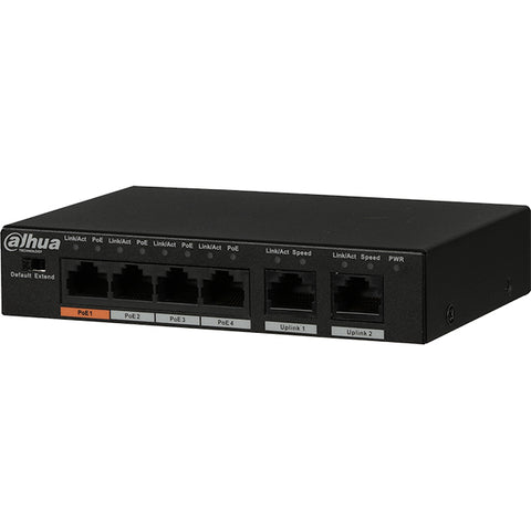 Dahua / 4-port PoE Ethernet switch 60W / 2MP / DH-PFS3006-4ET-60 - UHS Hardware Dahua / 4-port PoE Ethernet switch 60W / 2MP / DH-PFS3006-4ET-60 - UHS Hardware