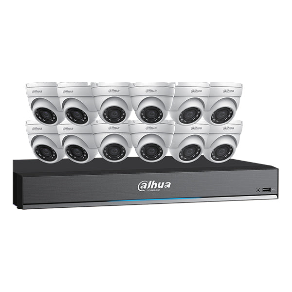 Dahua / HDCVI DVR Kit / 16 Channels / Penta-brid / 12 x 5MP, Mini Eyeball / 4K / DH-C7165E124 - UHS Hardware Dahua / HDCVI DVR Kit / 16 Channels / Penta-brid / 12 x 5MP, Mini Eyeball / 4K / DH-C7165E124 - UHS Hardware