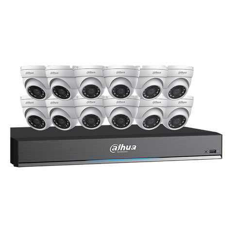 Dahua / HDCVI DVR Kit / 16 Channels / Penta-brid / 12 x 5MP, Mini Eyeball / 4K / DH-C7165E124 - UHS Hardware Dahua / HDCVI DVR Kit / 16 Channels / Penta-brid / 12 x 5MP, Mini Eyeball / 4K / DH-C7165E124 - UHS Hardware