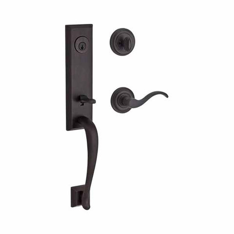 Baldwin - Reserve Del Mar Traditional Handleset - Single Cylinder Lever - Left Handed - Square Rose - Venetian Bronze - Grade 2 - UHS Hardware Baldwin - Reserve Del Mar Traditional Handleset - Single Cylinder Lever - Left Handed - Square Rose - Venetian Bronze - Grade 2 - UHS Hardware