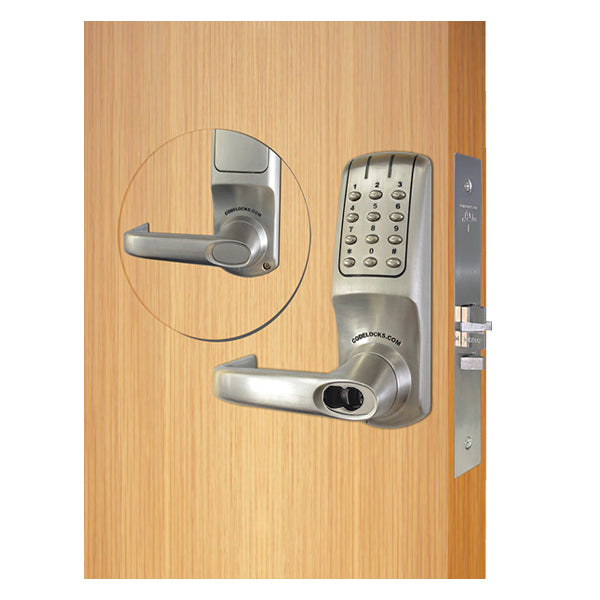 Code Locks - CL5250 - Electronic Smart Lock - Heavy Duty - 2 3/4" Backset - Mortise Lock (86 Prep) - Optional IC Cylinder Prep - Brushed Steel - Fire Rated - Grade 2 - UHS Hardware