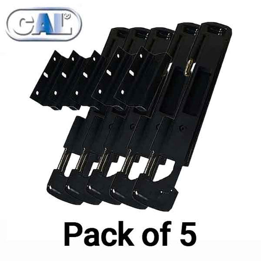 5 x CAL Double Bolt Lock - Sliding Glass Door Lock - Jet Black Finish - UHS Hardware
