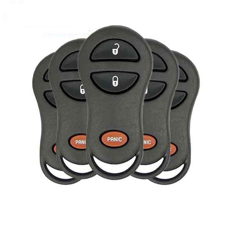 5 X 1999-2004 Dodge Jeep / 3-Button Keyless Entry Remote / GQ43VT9T (Bundle of 5) - UHS Hardware 5 X 1999-2004 Dodge Jeep / 3-Button Keyless Entry Remote / GQ43VT9T (Bundle of 5) - UHS Hardware