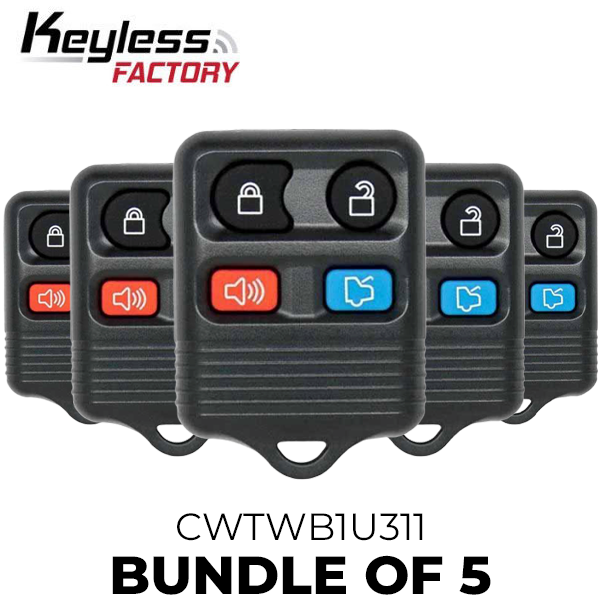 5 x 1998-2014 Ford Lincoln Mercury / 4-Button Keyless Entry Remote / CWTWB1U311 (BUNDLE OF 5) - UHS Hardware 5 x 1998-2014 Ford Lincoln Mercury / 4-Button Keyless Entry Remote / CWTWB1U311 (BUNDLE OF 5) - UHS Hardware