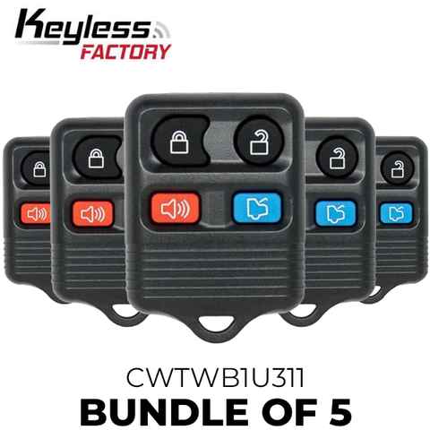 5 x 1998-2014 Ford Lincoln Mercury / 4-Button Keyless Entry Remote / CWTWB1U311 (BUNDLE OF 5) - UHS Hardware 5 x 1998-2014 Ford Lincoln Mercury / 4-Button Keyless Entry Remote / CWTWB1U311 (BUNDLE OF 5) - UHS Hardware