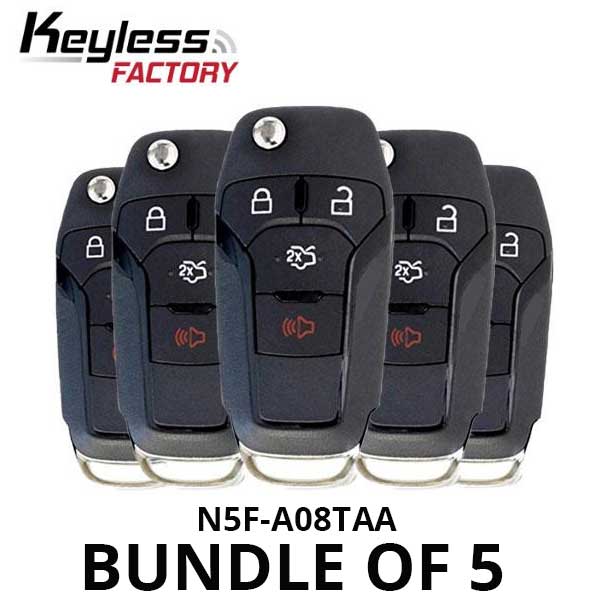 5 x 2013-2017 Ford Fusion / 4-Button Flip Key / 128 Bit / N5F-A08TAA (Bundle of 5) - UHS Hardware 5 x 2013-2017 Ford Fusion / 4-Button Flip Key / 128 Bit / N5F-A08TAA (Bundle of 5) - UHS Hardware