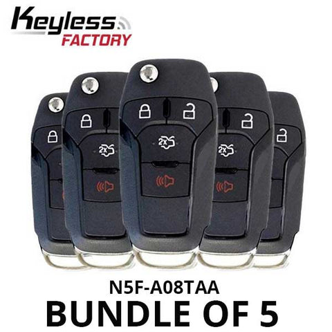 5 x 2013-2017 Ford Fusion / 4-Button Flip Key / 128 Bit / N5F-A08TAA (Bundle of 5) - UHS Hardware 5 x 2013-2017 Ford Fusion / 4-Button Flip Key / 128 Bit / N5F-A08TAA (Bundle of 5) - UHS Hardware