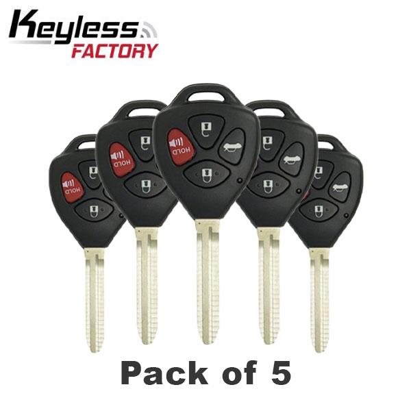 2007-2010 Toyota Camry Corolla / 4-Button Remote Head Key / PN: 89070-06231 / HYQ12BBY (4D67 Chip) (Pack of 5) - UHS Hardware 2007-2010 Toyota Camry Corolla / 4-Button Remote Head Key / PN: 89070-06231 / HYQ12BBY (4D67 Chip) (Pack of 5) - UHS Hardware