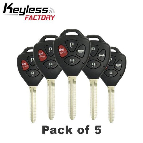 2007-2010 Toyota Camry Corolla / 4-Button Remote Head Key / PN: 89070-06231 / HYQ12BBY (4D67 Chip) (Pack of 5) - UHS Hardware 2007-2010 Toyota Camry Corolla / 4-Button Remote Head Key / PN: 89070-06231 / HYQ12BBY (4D67 Chip) (Pack of 5) - UHS Hardware