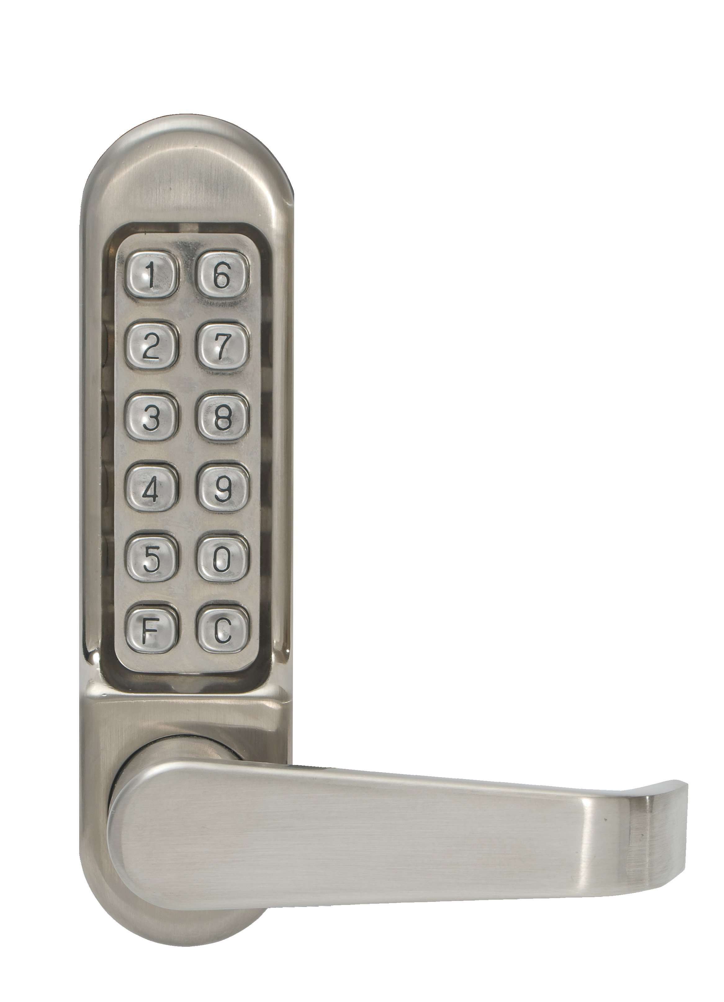 Simplex - LD471 Mechanical Pushbutton Lock - Tubular Latch Bolt - 2-3/8" Backset - w/ Vandal Resistant Clutching Lever - 32D - Satin Stainless - Passage - UHS Hardware Simplex - LD471 Mechanical Pushbutton Lock - Tubular Latch Bolt - 2-3/8" Backset - w/ Vandal Resistant Clutching Lever - 32D - Satin Stainless - Passage - UHS Hardware