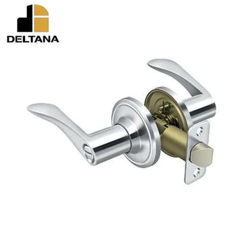 Deltana - Trelawny Lever Privacy - 2-3/8" Backset - 1-3/8" - 2" Door Thickness - Left Handed - Optional Finish Deltana - Trelawny Lever Privacy - 2-3/8" Backset - 1-3/8" - 2" Door Thickness - Left Handed - Optional Finish