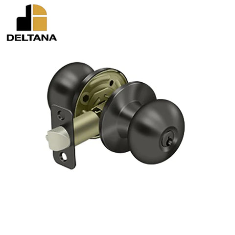 Deltana - Portland Knob Entry - 2-3/8" Backset - 1 3/8" - 1-3/4" Door Thickness - Universal Handing - Optional Finish Deltana - Portland Knob Entry - 2-3/8" Backset - 1 3/8" - 1-3/4" Door Thickness - Universal Handing - Optional Finish
