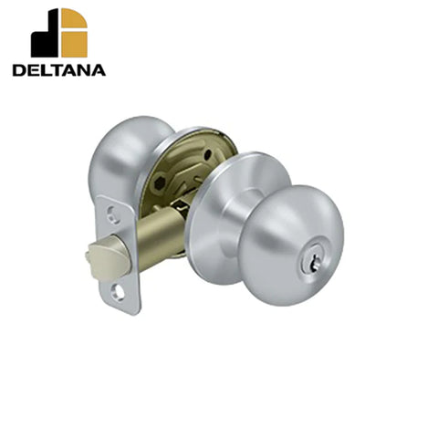 Deltana - Portland Knob Entry - 2-3/8" Backset - 1 3/8" - 1-3/4" Door Thickness - Universal Handing - Optional Finish Deltana - Portland Knob Entry - 2-3/8" Backset - 1 3/8" - 1-3/4" Door Thickness - Universal Handing - Optional Finish