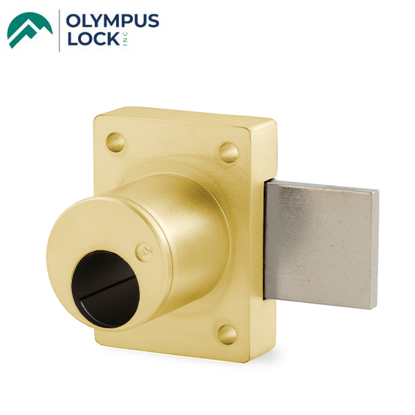 Olympus - 700LC - Cabinet Door Deadbolt Lock - Less Cylinder - Schlage Cylinder Compatible - Optional Cylinder Length - Polished Brass - Grade 1 - UHS Hardware Olympus - 700LC - Cabinet Door Deadbolt Lock - Less Cylinder - Schlage Cylinder Compatible - Optional Cylinder Length - Polished Brass - Grade 1 - UHS Hardware