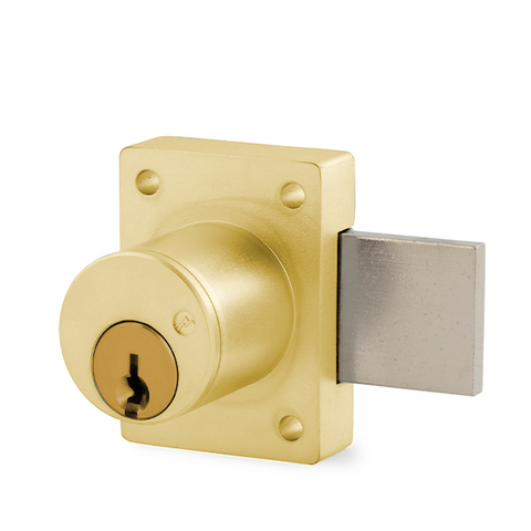 Olympus - 700S - Cabinet Door Deadbolt Lock - Key Retaining - S Series Schlage C Keyway - Optional Cylinder Length - Polished Brass - Optional Keying - Optional Handing - Grade 1 - UHS Hardware Olympus - 700S - Cabinet Door Deadbolt Lock - Key Retaining - S Series Schlage C Keyway - Optional Cylinder Length - Polished Brass - Optional Keying - Optional Handing - Grade 1 - UHS Hardware