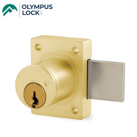 Olympus - 700S - Cabinet Door Deadbolt Lock - Key Retaining - S Series Schlage C Keyway - Optional Cylinder Length - Polished Brass - Optional Keying - Optional Handing - Grade 1 - UHS Hardware Olympus - 700S - Cabinet Door Deadbolt Lock - Key Retaining - S Series Schlage C Keyway - Optional Cylinder Length - Polished Brass - Optional Keying - Optional Handing - Grade 1 - UHS Hardware