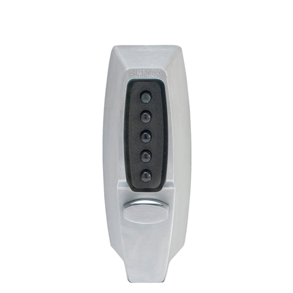 Simplex - 7102 - Mechanical Pushbutton Deadbolt Keyless Lock - 2 3/4" Backset - Satin Chrome - UHS Hardware Simplex - 7102 - Mechanical Pushbutton Deadbolt Keyless Lock - 2 3/4" Backset - Satin Chrome - UHS Hardware