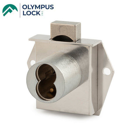 Olympus - 725M - IC Core Mortise Deadbolt Drawer Lock - BEST SFIC - 1-1/16" to Cylinder Length - Standard Length Bolt - Satin Chrome - Optional Handing - Optional Key Retaining - Grade 1 - UHS Hardware Olympus - 725M - IC Core Mortise Deadbolt Drawer Lock - BEST SFIC - 1-1/16" to Cylinder Length - Standard Length Bolt - Satin Chrome - Optional Handing - Optional Key Retaining - Grade 1 - UHS Hardware