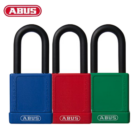 Abus - 19250 - Plastic-Covered Aluminum Core Padlock 74/40 - Optional Keying - Optional Finish - Optional Number Of Locks - UHS Hardware Abus - 19250 - Plastic-Covered Aluminum Core Padlock 74/40 - Optional Keying - Optional Finish - Optional Number Of Locks - UHS Hardware
