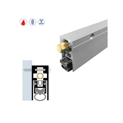 Legacy Manufacturing - 7563 - Surface Automatic Door Bottom - 29/32" x 1-15/16" - Clear Anodized Aluminum - Optional Length Legacy Manufacturing - 7563 - Surface Automatic Door Bottom - 29/32" x 1-15/16" - Clear Anodized Aluminum - Optional Length