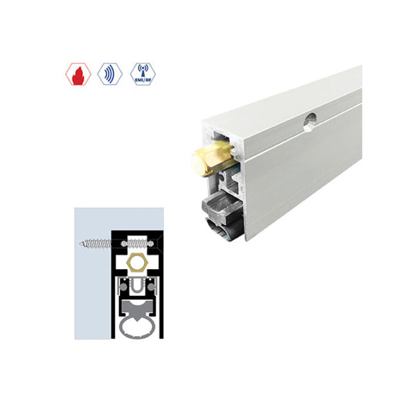 Legacy Manufacturing - 7663 - Semi-Mortised Automatic Door Bottom - 29/32" x 1-15/16" - White Powder Coat - Optional Length