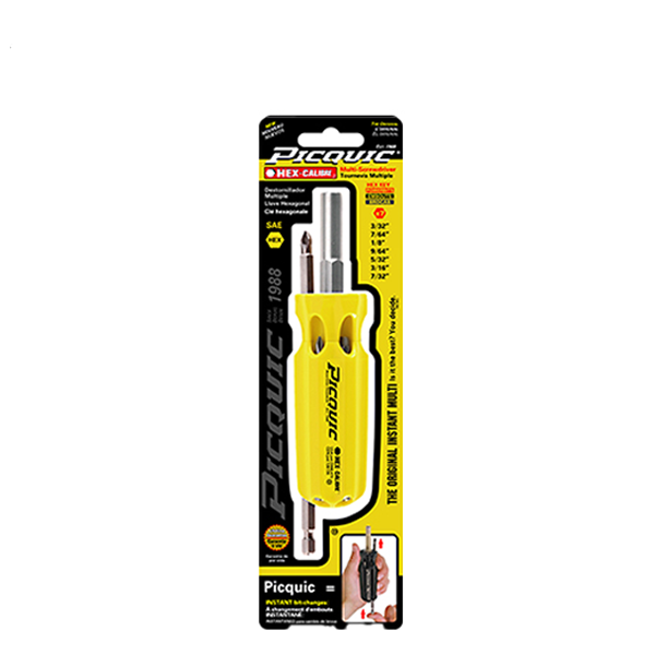 PICQUIC - Hex Calibre - SAE Hex Keys - 7 Pcs - W/ 3/32", 7.64", 1/8", 9/64", 5/32", 3/16", 7/32" - UHS Hardware