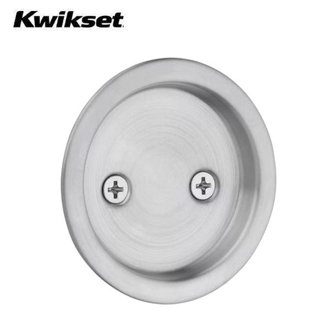 Kwikset - 93340 - Round Pocket Door Lock - Passage - 26D - Satin Chrome - UHS Hardware Kwikset - 93340 - Round Pocket Door Lock - Passage - 26D - Satin Chrome - UHS Hardware