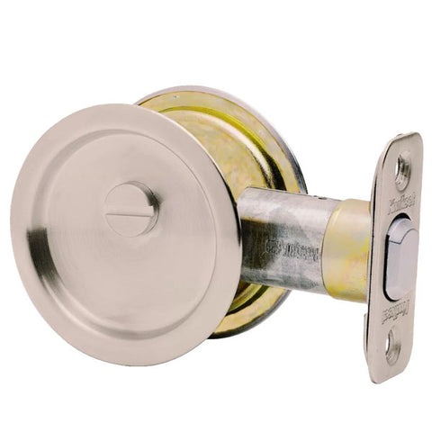 Kwikset - 93350 - Round Pocket Door Lock - Privacy - 15 - Satin Nickel - UHS Hardware Kwikset - 93350 - Round Pocket Door Lock - Privacy - 15 - Satin Nickel - UHS Hardware