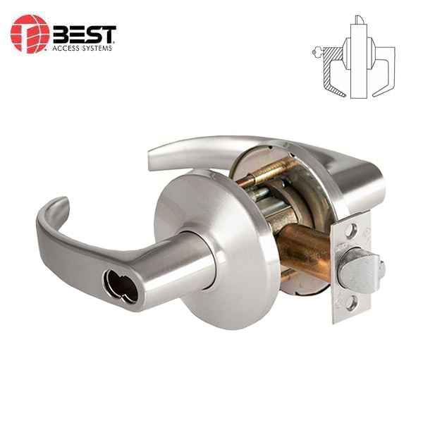 BEST 9K37D14DS3 Cylindrical Lock Lever Set 14 Lever Satin Chr