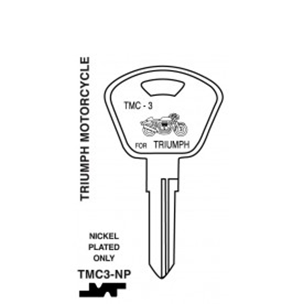 JET - TMC3-NP - Triumph - Motorcycle Key - Nickel Plated - UHS Hardware JET - TMC3-NP - Triumph - Motorcycle Key - Nickel Plated - UHS Hardware