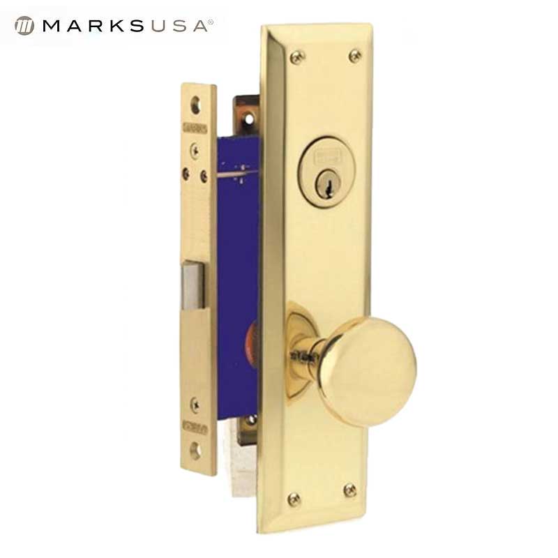 Marks USA - 91DW/3 - Metro Mortise Knob Lock - US3 - 1-1/16" x 7-5/8"- Vestibule - LH - UHS Hardware Marks USA - 91DW/3 - Metro Mortise Knob Lock - US3 - 1-1/16" x 7-5/8"- Vestibule - LH - UHS Hardware