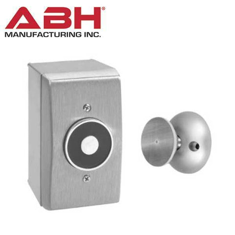 ABH - 2300 - Electromagnetic Door Holder - Surface Wall Mount - 35 LB Holding Force - Satin Stainless Steel - 12V DC - UHS Hardware ABH - 2300 - Electromagnetic Door Holder - Surface Wall Mount - 35 LB Holding Force - Satin Stainless Steel - 12V DC - UHS Hardware