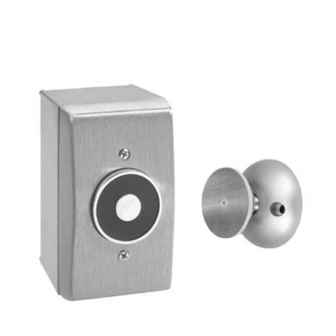 ABH - 2300 - Electromagnetic Door Holder - Surface Wall Mount - 35 LB Holding Force - Satin Stainless Steel - 12V DC - UHS Hardware ABH - 2300 - Electromagnetic Door Holder - Surface Wall Mount - 35 LB Holding Force - Satin Stainless Steel - 12V DC - UHS Hardware