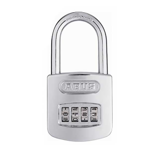 Abus - 160/50HB50 C - Steel / Chrome - 4-Dial Resettable Padlock - 2" Shackle - UHS Hardware Abus - 160/50HB50 C - Steel / Chrome - 4-Dial Resettable Padlock - 2" Shackle - UHS Hardware