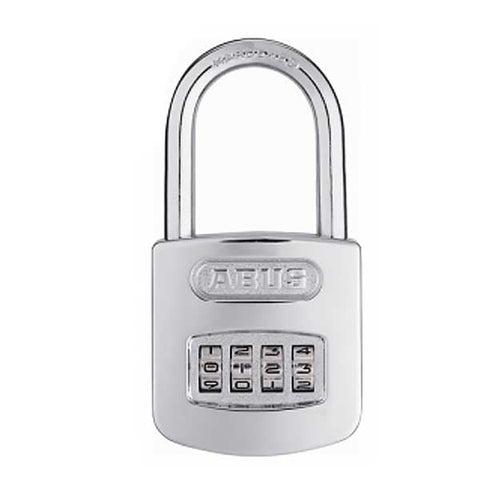 Abus - 160/50HB50 C - Steel / Chrome - 4-Dial Resettable Padlock - 2" Shackle - UHS Hardware Abus - 160/50HB50 C - Steel / Chrome - 4-Dial Resettable Padlock - 2" Shackle - UHS Hardware