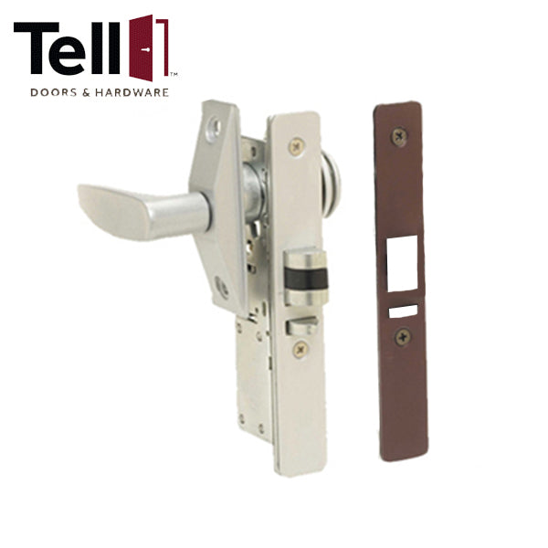 TELL - AD100221 - Narrow Style Deadlatch Lockset - 1 1/8" Backset - Aluminum and Duronodic Finishes - Less Cylinder and Lever Handle - UHS Hardware TELL - AD100221 - Narrow Style Deadlatch Lockset - 1 1/8" Backset - Aluminum and Duronodic Finishes - Less Cylinder and Lever Handle - UHS Hardware