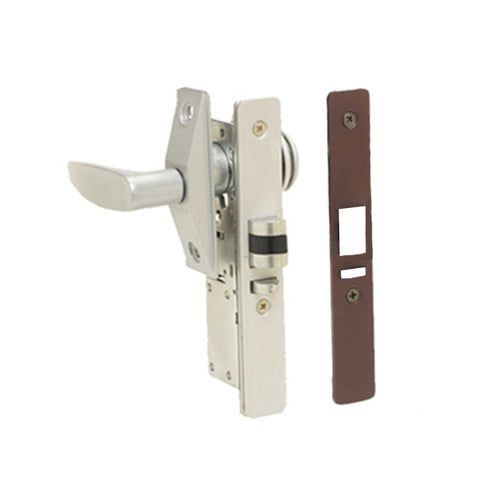 TELL - AD100221 - Narrow Style Deadlatch Lockset - 1 1/8" Backset - Aluminum and Duronodic Finishes - Less Cylinder and Lever Handle - UHS Hardware TELL - AD100221 - Narrow Style Deadlatch Lockset - 1 1/8" Backset - Aluminum and Duronodic Finishes - Less Cylinder and Lever Handle - UHS Hardware