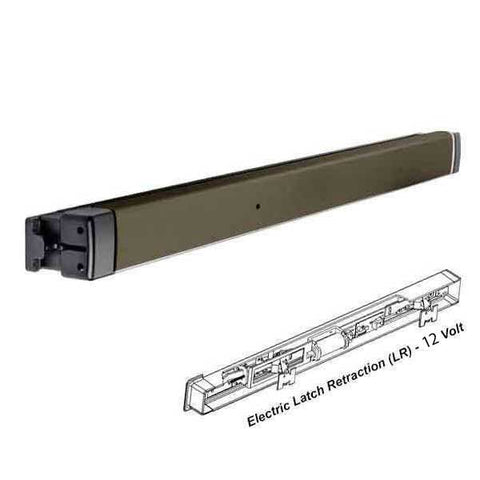 Adams Rite - 8802EL - Narrow Stile - Electric Rim Exit Device - 36" - Anodized Dark Bronze - Electric Latch Retraction (LR) - 12 Volt - UHS Hardware Adams Rite - 8802EL - Narrow Stile - Electric Rim Exit Device - 36" - Anodized Dark Bronze - Electric Latch Retraction (LR) - 12 Volt - UHS Hardware