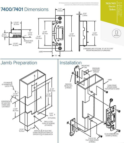 Adams Rite - 7400 - Electric Strike for Adams Rite or Deadlatches or Cylindrical Locks - 1/2" to 5/8" Latchbolt - Aluminum Anodized - Fail Safe/Fail Secure - 1-1/4" x 4-7/8" - Flat Radius Plate - 12/24 VDC - UHS Hardware Adams Rite - 7400 - Electric Strike for Adams Rite or Deadlatches or Cylindrical Locks - 1/2" to 5/8" Latchbolt - Aluminum Anodized - Fail Safe/Fail Secure - 1-1/4" x 4-7/8" - Flat Radius Plate - 12/24 VDC - UHS Hardware