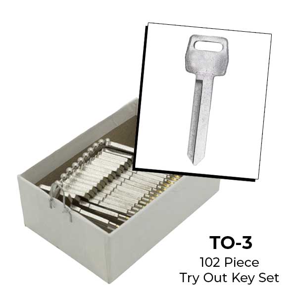AeroLock - TO-3 - Ford 1984+ - Ignition Locks Try-Out Key Set - H60 - 102 Keys - UHS Hardware AeroLock - TO-3 - Ford 1984+ - Ignition Locks Try-Out Key Set - H60 - 102 Keys - UHS Hardware