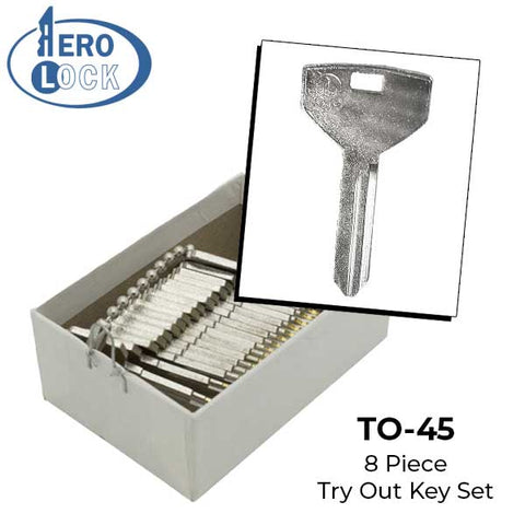 AeroLock - TO-45 - Chrysler 1988-1992 - Glove Box/Back Seat All Locks Try-Out Set - Y154 - 8 Keys - UHS Hardware AeroLock - TO-45 - Chrysler 1988-1992 - Glove Box/Back Seat All Locks Try-Out Set - Y154 - 8 Keys - UHS Hardware